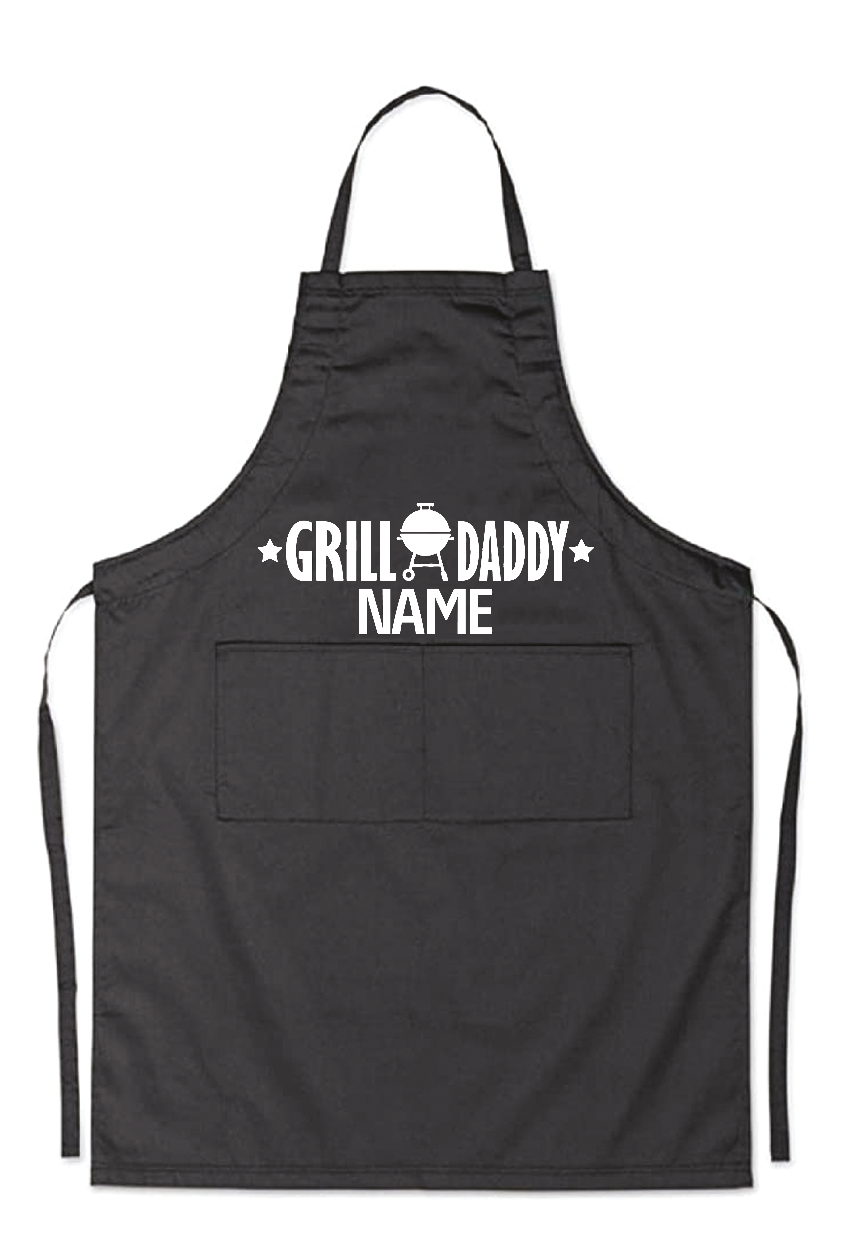 Personalised Grill Daddy Black Cotton Kitchen Apron